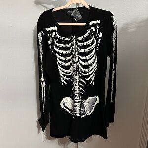NWT Trickz N’ Treatz Skeleton Thermal Long Sleeve Black Romper XXL